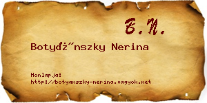 Botyánszky Nerina névjegykártya